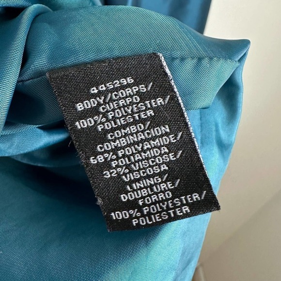 Monique Lhuillier Teal Mesh Formal Gown Sleeveless mesh insert Formal Dress 16 - Picture 13 of 13